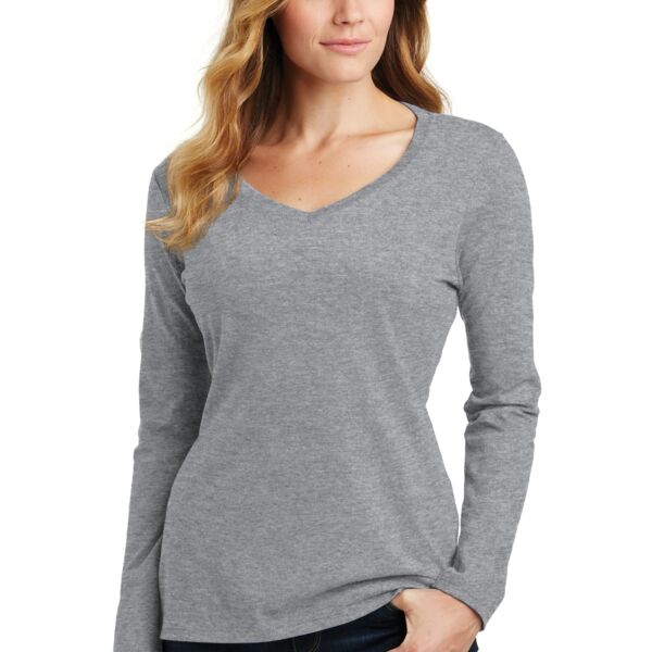 Port & Company Ladies Long Sleeve Fan Favorite V Neck Tee Thumbnail