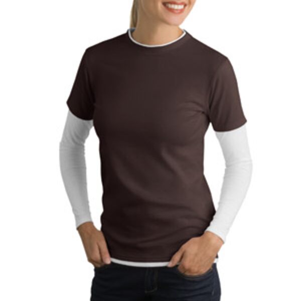 Ladies Long Sleeve Double Layer T Shirt Thumbnail