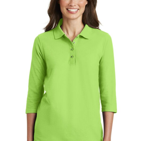L562 - Ladies Silk Touch™ 3/4 Sleeve Polo Thumbnail